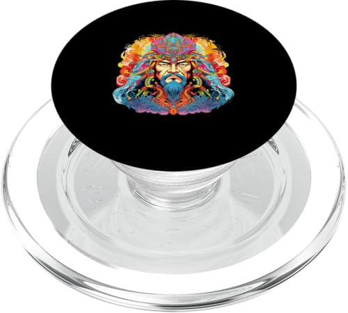 Dschingis Khan Psychedelisch PopSockets PopGrip für MagSafe Dschingis Khan Psychedelisch PopSockets PopGrip für MagSafe von Genghis Khan Art Style Designs For Historians
