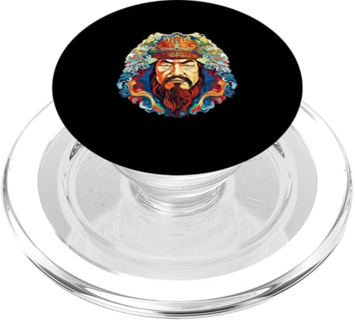 Dschingis Khan Psychedelisch PopSockets PopGrip für MagSafe Dschingis Khan Psychedelisch PopSockets PopGrip für MagSafe von Genghis Khan Art Style Designs For Historians