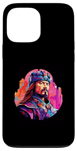 Dschingis Khan Synthwave Hülle für iPhone 13 Pro Max von Genghis Khan Art Style Designs For Historians