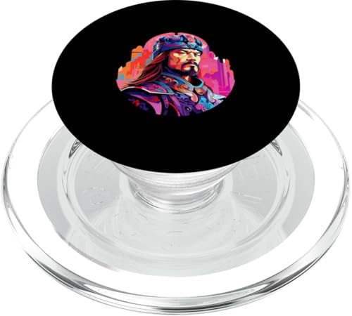 Dschingis Khan Synthwave PopSockets PopGrip für MagSafe Dschingis Khan Synthwave PopSockets PopGrip für MagSafe von Genghis Khan Art Style Designs For Historians