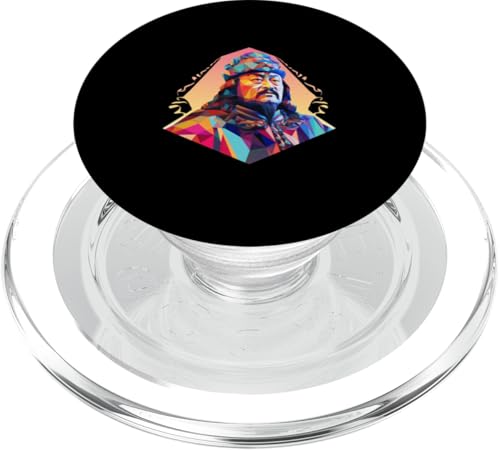 Dschingis Khan Vaporwave PopSockets PopGrip für MagSafe von Genghis Khan Art Style Designs For Historians