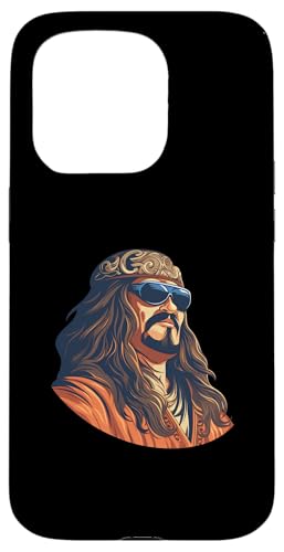 Dschingis Khan mit Sonnenbrille Hülle für iPhone 15 Pro von Genghis Khan Art Style Designs For Historians