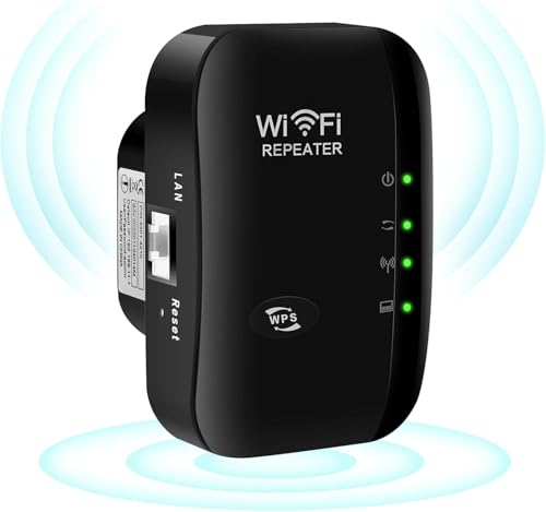 WLAN Verstärker WLAN Repeater Internet Verstärker für zu Hause, Unterstützt Ethernet-Port, WPS, Repeater/AP Modus, Kompatibel zu Allen WLAN Geräten, 300Mbit/s 2.4GHz, GP-VMY44 von Genie's Poems