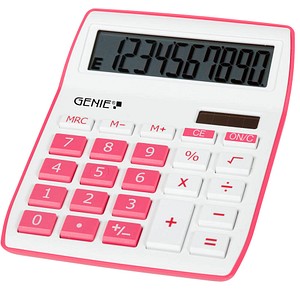 GENIE 840P Tischrechner weiß/pink von Genie