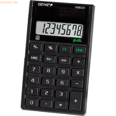 Genie Taschenrechner 105 ECO schwarz Genie Taschenrechner 105 ECO schwarz von Genie