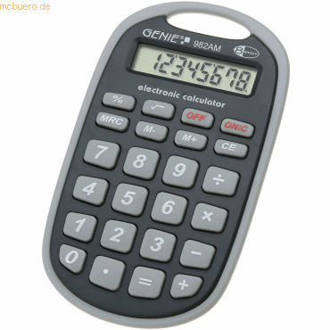 Genie Taschenrechner 982AM 8-stellig schwarz/grau von Genie