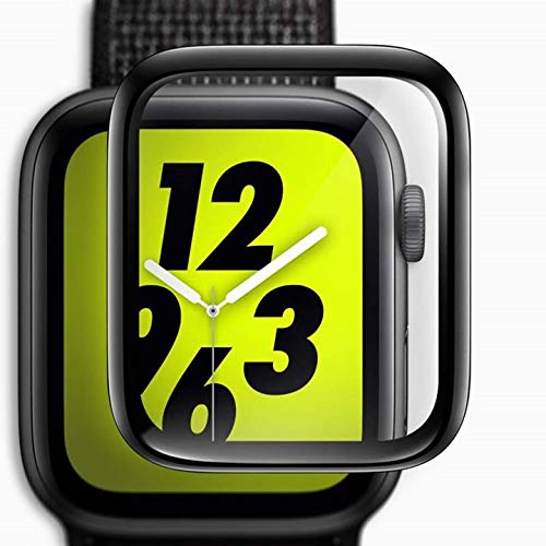 Genieforce® Premium 3D Full Screen Coverage Gorilla Schutzglas Schutzfolie Panzerfolie für Apple Watch iWatch 42mm Series 1/2 / 3 - SUPER HD+ Kristal KLAR - SCHWARZER Kanten von Genieforce