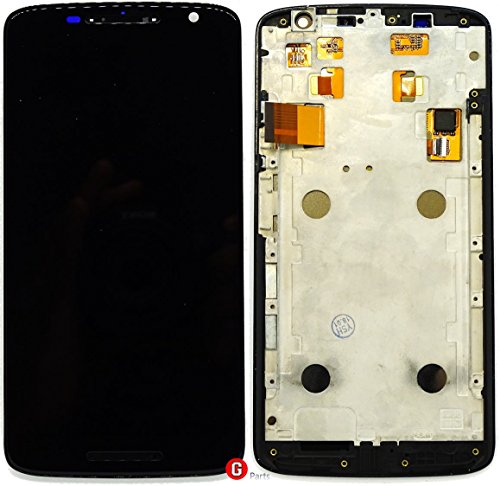 Genieforce® Premium Kompl. LCD Display Touchscreen Glas Digitizer mit Rahmen für Motorola Moto X Play XT1562 XT1563 - inkl. Nano Profi 3-in-1 Reinigungset - Schwarz Black von Genieforce