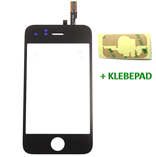 Genieforce® Touchscreen Glas Digitizer SCHWARZ für iPhone 3 Generation, mit LVA Flexkabel - inkl. 3M Kleberstreifen - SCHWARZ BLACK - NEU von Genieforce