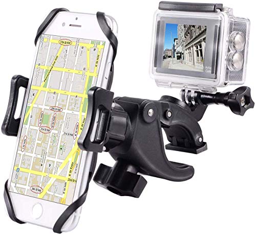 Genieforce Anti-Rutsch Universal 360°drehbar Handys and Smartphones Halterung für Fahrrad, Motorrad - Face ID/Touch ID kompatibel – Mit Halterung für GoPro Action Cameras - GFH01 von Genieforce