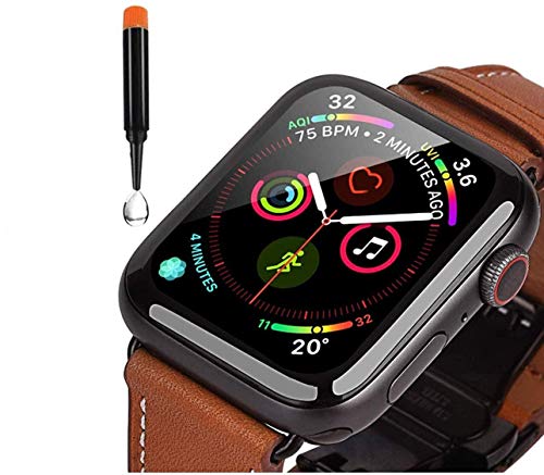 LiQ-Tech 3D Panzerschutzfolie Schutzfolie Glassfolie für Apple Watch 44mm Series 4/5/6/SE - Full 3D Coverage – Ultra KLAR TRANPARENT von Genieforce