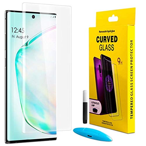 Onyx Premium Transparent Ultra HD+ UV Licht 3D Panzerfolie Schutzfolie 0.2mm für Samsung Galaxy Note10+ Plus - Full 3D Coverage - Unterstützung Fingerabdruck-ID - Note 10 Plus TRANPARENT von Genieforce