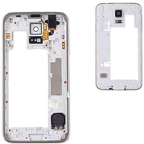 Premium✅ Mittelrahmen Gehäuse (SILBER) für Samsung Galaxy S5 G900F i9600 - Middle Bezel Frame Housing Cover - Silber NEU von Genieforce