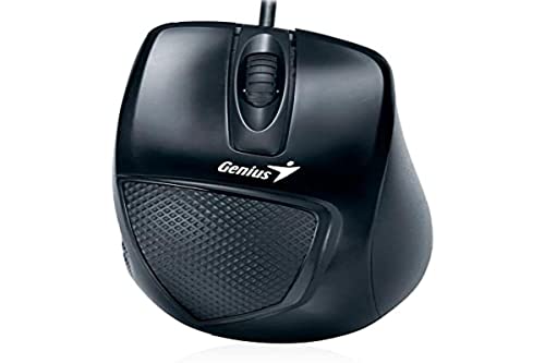 Genius DX-150 Black Optical Maus USB 1000 DPI schwarz 3 Tasten Scroll-Maus ergonomisch Fuer Rechtshaender von Genius