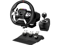 Genius GX Gaming SpeedMaster X5 FF Steering Wheel, Lenkrad mit Pedalen und Gangschaltung, USB-C, schwarz, PC, PS4, XBOX One von Genius