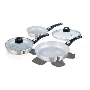 Genius Pfannen-Set Cerafit Steel silber 7-tlg. von Genius