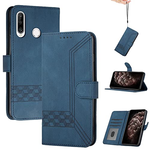 Genlision Handyhülle Kompatibel Mit Huawei P30 Lite/Nova 4e/Honor 20S /Honor 20Lite,Premium PU Leder Schutzhülle Abdeckung,TPU-Innenschale,Magnetverschluss,Standfunktion, Kartenschlitz-Blau von Genlision