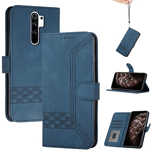 Genlision Handyhülle Kompatibel Mit Redmi Note 8 Pro,Premium PU Leder Schutzhülle Abdeckung,TPU-Innenschale,Magnetverschluss,Standfunktion, Kartenschlitz-Blau von Genlision