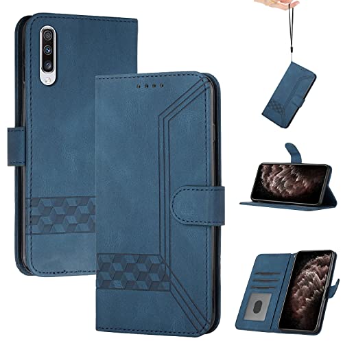 Genlision Handyhülle Kompatibel Mit Samsung Galaxy A50/A50S/A30S,Premium PU Leder Schutzhülle Abdeckung,TPU-Innenschale,Magnetverschluss,Standfunktion, Kartenschlitz-Blau von Genlision