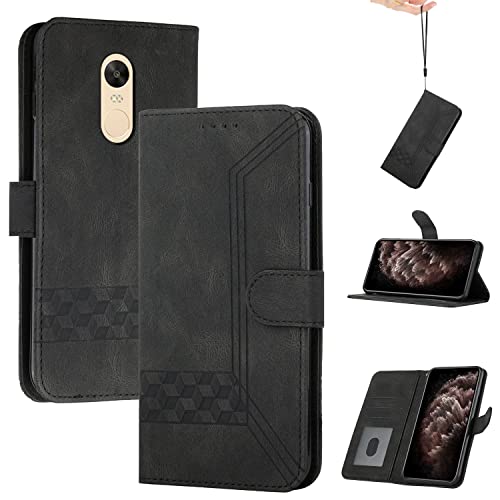 Genlision Handyhülle Kompatibel Mit redmi Note 4/Note 4X,Premium PU Leder Schutzhülle Abdeckung,TPU-Innenschale,Magnetverschluss,Standfunktion, Kartenschlitz-Schwarz von Genlision