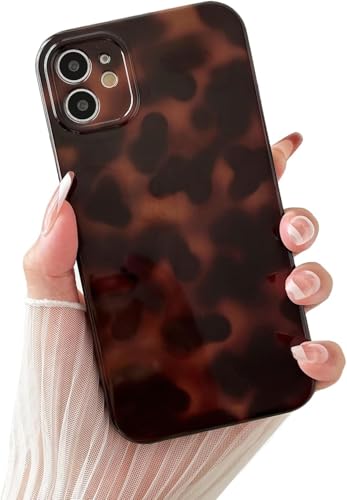 Genmoral Kompatibel mit iPhone 11, 15,4 cm (6,1 Zoll), Schildpatt-Optik, Leopardenmuster, weiche TPU-Schutzhülle, brauner Geparden-Schutzhülle für Damen und Mädchen, Farbe 1 von Genmoral
