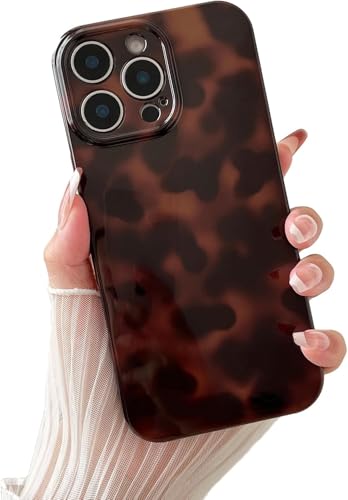 Genmoral Kompatibel mit iPhone 13 Pro 15,5 cm (6,1 Zoll), Schildpatt-Leopardenmuster, weiche TPU-Schutzhülle, bernsteinfarben, Geparden-Schutzhülle für Damen und Mädchen, Farbe 1 von Genmoral