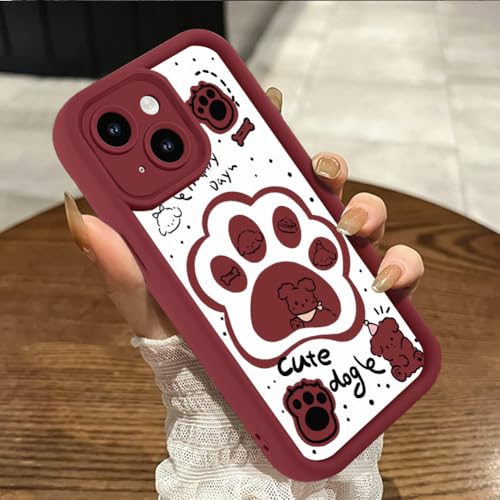 Genmoral Kompatibel mit iPhone 7/8/SE 2020 11,9 cm (4,7 Zoll), Matte Hülle, Hunde-Fußabdrücke, Muster, stoßfest, weiche TPU-Schutzhülle, für Damen und Mädchen, Kratzfeste Handyhülle von Genmoral