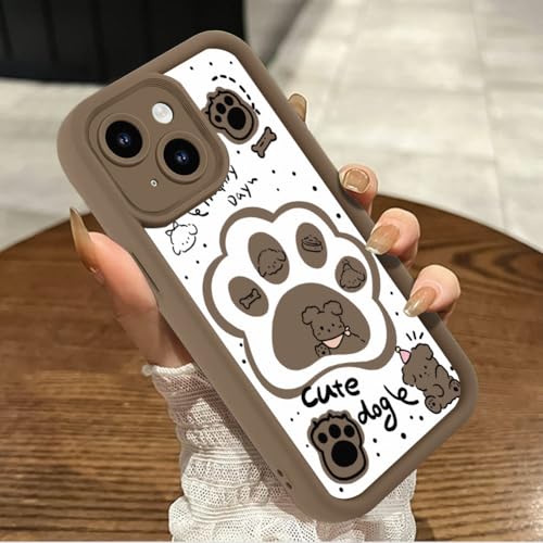 Genmoral Kompatibel mit iPhone 7/8/SE 2020 11,9 cm (4,7 Zoll), Matte Hülle, Hunde-Fußabdrücke, Muster, stoßfest, weiche TPU-Schutzhülle, für Damen und Mädchen, Kratzfeste Handyhülle von Genmoral