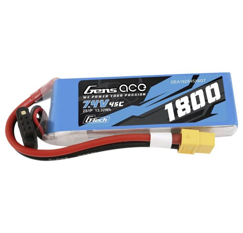 Gens ace G-Tech 1800mAh 7.4V 45C 2S1P Lipo Battery Pack Akku von Gens ace