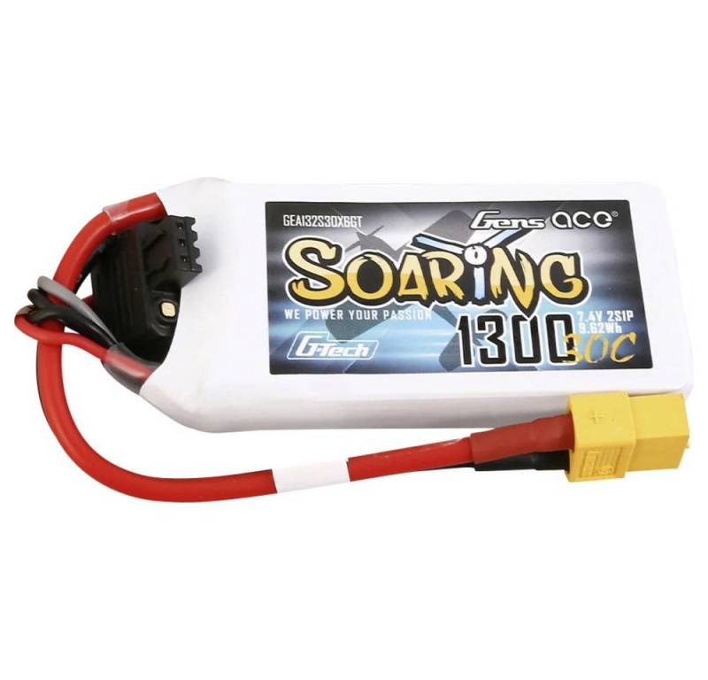 Gens ace G-Tech Soaring 1300mAh 7.4V 30C 2S1P Lipo Battery Akku von Gens ace