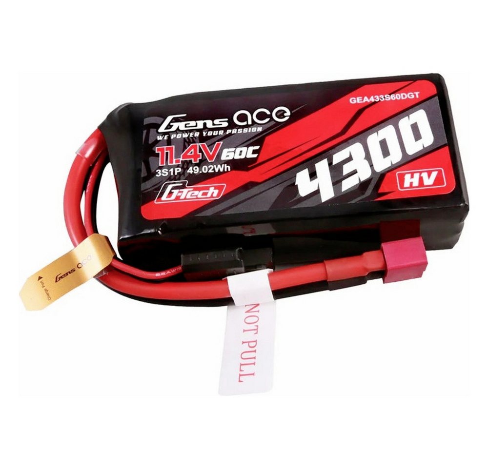 Gens ace Gens ace Modellbau-Akkupack (LiPo) 11.4 V 4300 mAh 60 C Block T-Steck Akku 4300 mAh (11.40 V) von Gens ace