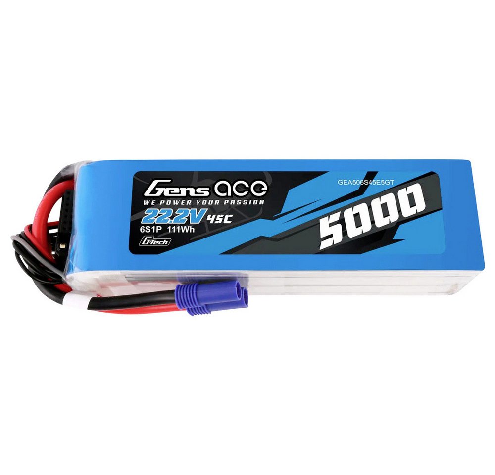 Gens ace Gens ace Modellbau-Akkupack (LiPo) 22.2 V 5000 mAh 45 C Block EC5 Akku 5000 mAh (22.20 V) von Gens ace