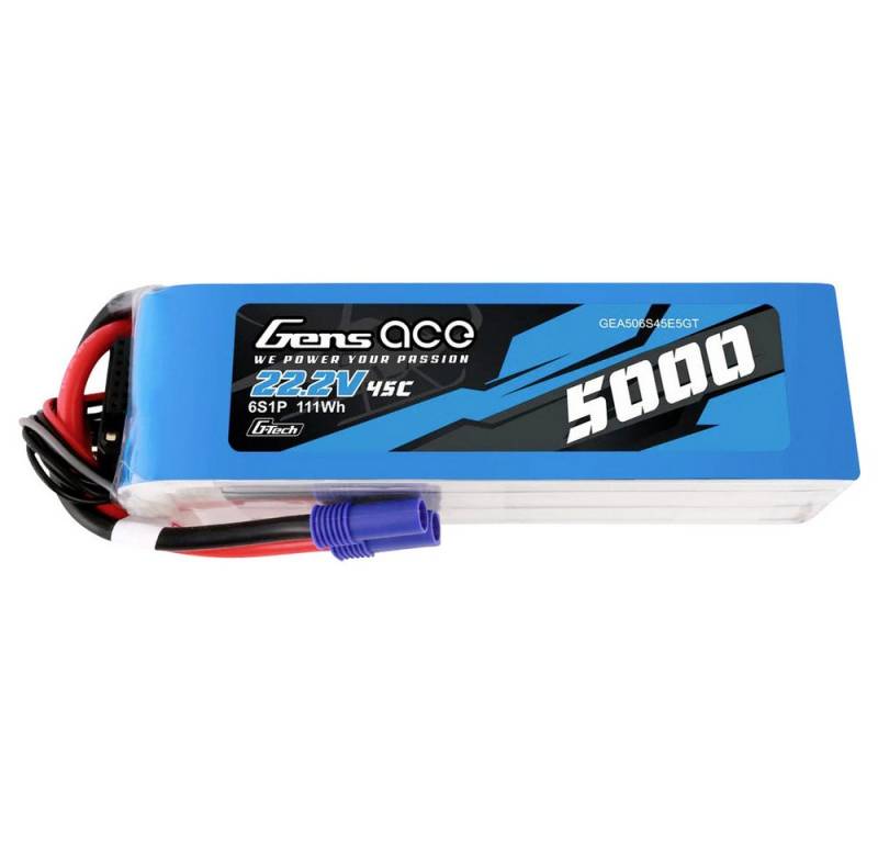Gens ace Gens ace Modellbau-Akkupack (LiPo) 22.2 V 5000 mAh 45 C Block EC5 Akku 5000 mAh (22.20 V) von Gens ace