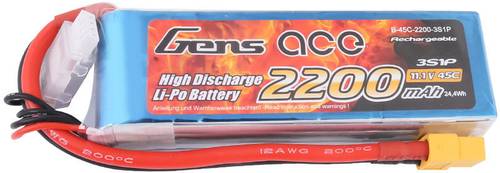 Gens ace Modellbau-Akkupack (LiPo) 11.1V 2200 mAh Zellen-Zahl: 3 45 C Softcase XT60 von Gens ace