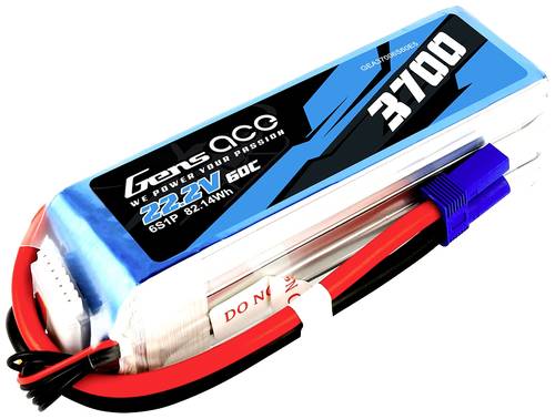 Gens ace Modellbau-Akkupack (LiPo) 22.2V 3700 mAh Zellen-Zahl: 6 60 C Softcase EC5 von Gens ace