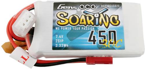 Gens ace Modellbau-Akkupack (LiPo) 7.4V 450 mAh Zellen-Zahl: 2 30 C Softcase JST-SYP von Gens ace