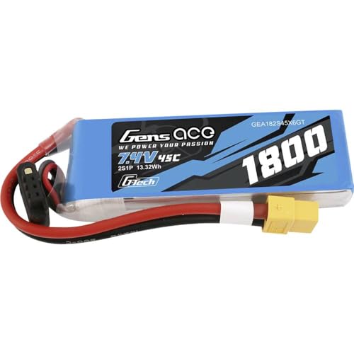 GensAce G-Tech LiPo Akku 1800 mAh 7,4 V 45 C 2S1P XT60 von Gens ace