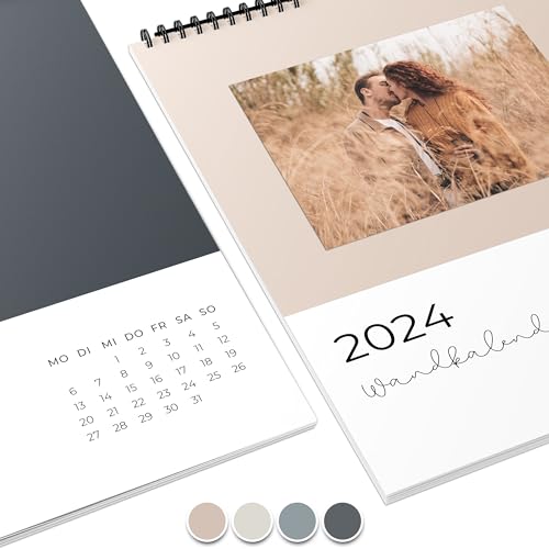 Fotokalender 2024 zum selbstgestalten (Bastelkalender 2024 im A4 Format) - DIY Kalender zum selber gestalten von Januar bis Dezember mit Ferienübersicht - Ideal als Geschenk - Coziness von Gentle North