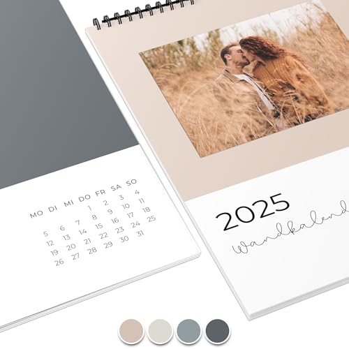 Fotokalender 2025 zum selbstgestalten (Bastelkalender 2025 im A4 Format) - DIY Kalender zum selber gestalten von Januar bis Dezember mit Ferienübersicht - Ideal als Geschenk - Coziness von Gentle North