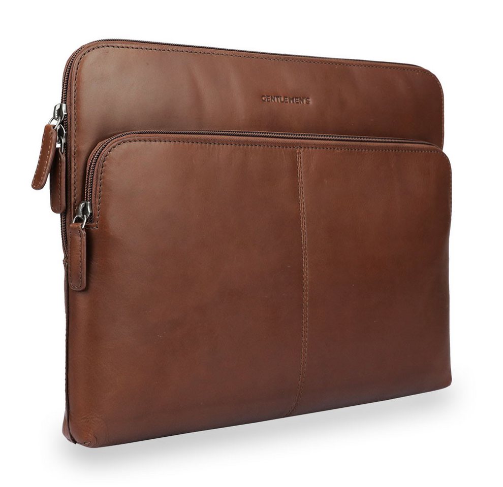 Gentlemen's Laptop-Hülle Laptopsleeve - Echtleder Laptophülle, 5 Fächer für Ladekabel, Tracker 14-16 Zoll, Für 14 und 16 Zoll von Gentlemen's