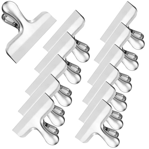 Gentpovth 12 Stück Verschlussklammern aus rostfreiem Edelstahl, Metallscharnier Clips für Lebensmittelverpackungen, 76mm Tüten Verschlussclips, für Tags Taschen, Foto, Geschäfte, Küche und Büro Gentpovth 12 Stück Verschlussklammern aus rostfreiem Edelstahl, Metallscharnier Clips für Lebensmittelverpackungen, 76mm Tüten Verschlussclips, für Tags Taschen, Foto, Geschäfte, Küche und Büro von Gentpovth