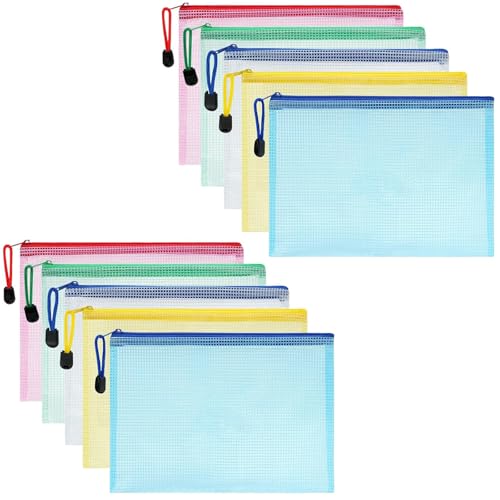 Gentpovth Dokumententasche mit Reißverschluss A4,10 Stück bunte Dokumententasche A4 wasserdichte Dokumententasche Reissverschluss,Kunststoff Datei Tasche,für Datei,Hausaufgaben und Reisezubehör Gentpovth Dokumententasche mit Reißverschluss A4,10 Stück bunte Dokumententasche A4 wasserdichte Dokumententasche Reissverschluss,Kunststoff Datei Tasche,für Datei,Hausaufgaben und Reisezubehör von Gentpovth