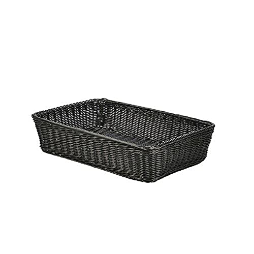 Genware NEV-PWB-4631BK Polywicker Displaykorb, 46 x 31 x 10 cm, schwarz von Genware