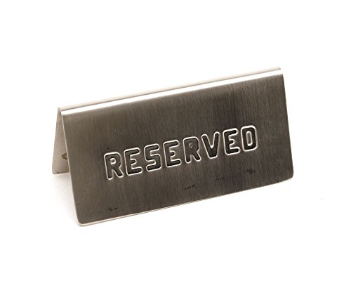 Genware nev-res-01 Tisch Schild "RESERVIERT," Edelstahl, 15 cm x 5 cm von Genware