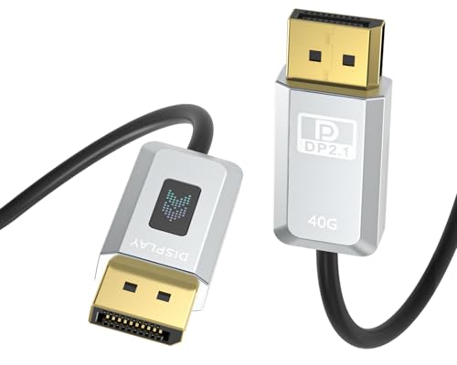 16K Glasfaser DisplayPort 2.1 Kabel 1.5M, DP 2.1 Kabel [16K@30Hz, 8K@60Hz, 4K@240Hz] 40Gbps Display Port 2.1 AOC Unterstützung UHBR10/HDR/HDCP, FreeSync G-Sync für Gaming Monitor 4090 3090 Grafikkarte von GeoHN.G