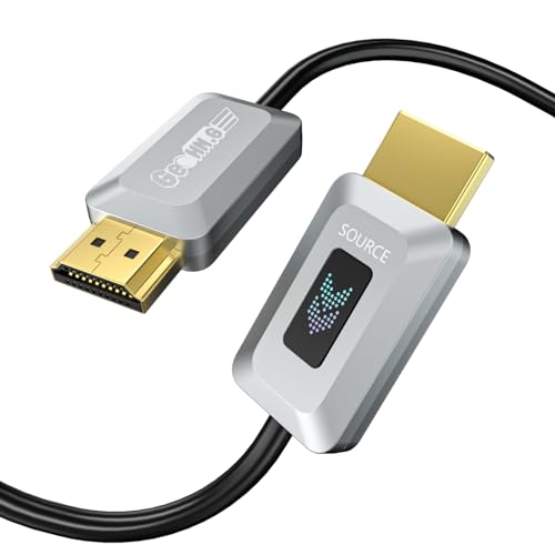 8K HDMI Glasfaserkabel 12M, 48Gbps High-Speed Fernübertragung HDMI 2.1 Kabel, Unterstützt 8K@60Hz, 4K@120Hz/144Hz eARC Dolby HDCP 2.2&2.3 HDR10 RTX 3080, Kompatibel mit PS5/TV/Xbox Series X/PC von GeoHN.G