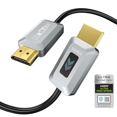 8K HDMI Glasfaserkabel 7.5M, Zertifiziertes 48Gbps High-Speed HDMI 2.1 Kabel, Unterstützt 8K@60Hz, 4K@120Hz/144Hz eARC Dolby HDCP 2.2&2.3 HDR10 RTX 3080, Kompatibel mit PS5/TV/Xbox Series X/PC von GeoHN.G