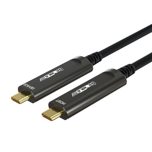 GeoHN.G Glasfaser USB C auf USB C Kabel 5M, USB 3.2 10Gbps Datenübertragung über große Entfernungen USB C Verlängerungskabel für VR, Kamera, Mini-PC, Laptop, Webcam, Drucker und Mehr von GeoHN.G