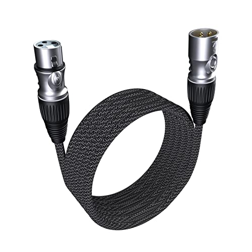 GeoHN.G XLR auf XLR Kabel 10M, 3-Pin Mikrofonkabel XLR Stecker auf Buchse Verlängerungskabel Kompatibel mit Mixer, Live-Bühne, Lautsprecher, Verstärker, Musikaufnahme und mehr von GeoHN.G