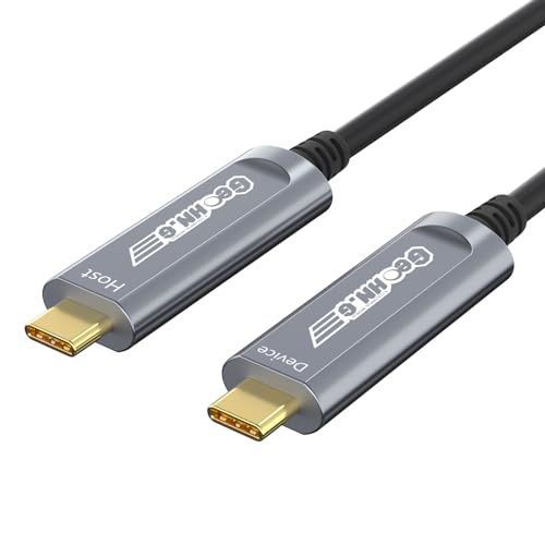Glasfaser USB C auf USB C Kabel 10M, 10Gbps USB 3.2 High-Speed Datenübertragung Aktives Optisches USB AOC für VR/AR, Quest2, Webcam, Kamera, Mini-PC und Mehr von GeoHN.G
